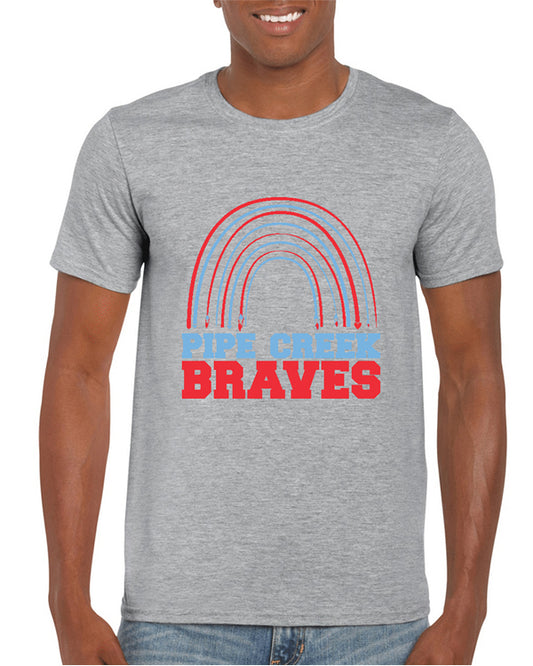 Short Sleeve Tee Shirt with Rainbow Print